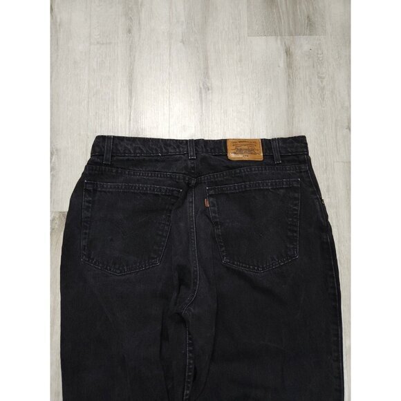 Vintage‎ Levis 545 Orange Tab Black Denim Loose Fit Jeans Mens 34x32 - Picture 3 of 10